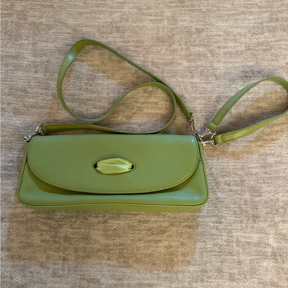 Giani Bernini boxy smooth leather crossbody bag in beautiful green - Picture 1 of 5